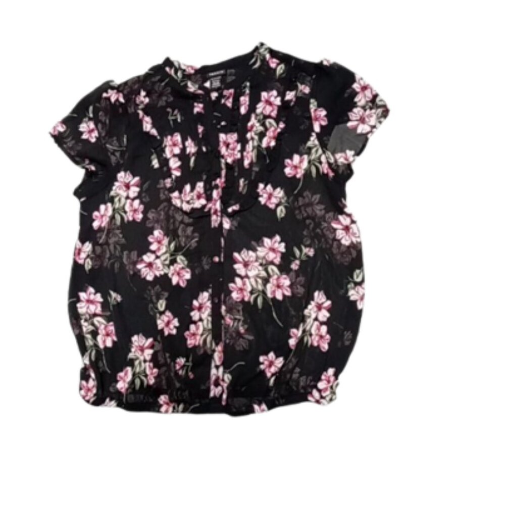 Torrid Floral Short Sleeve Buttoned Blouse Sz 1x